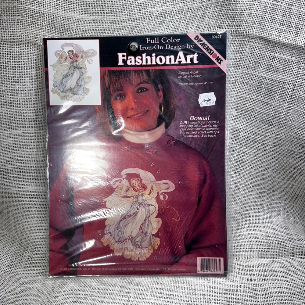 Dimensions 1996 NOS FashionArt Elegant Angel Iron On Transfer Laine Gordon 80427